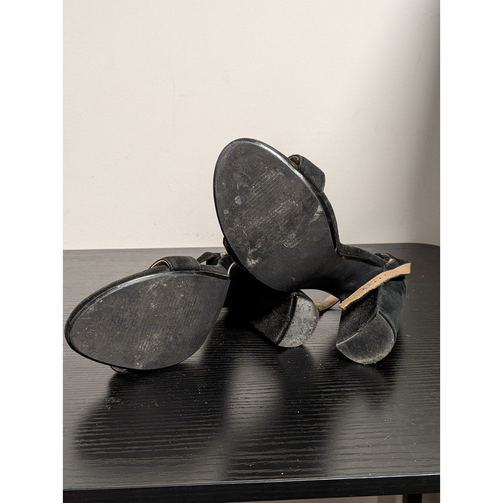 Steve Madden Carrson Black Suede Block Heel Ankle Strap Sandal Womens 6M - Picture 10 of 12